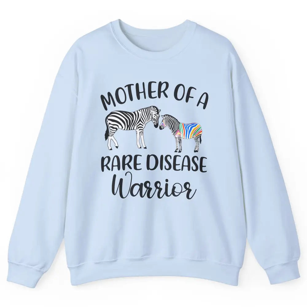 Mother Of A Rare Disease Warrior Zebra Rare Disease Mom Unisex Crewneck Sweatshirt