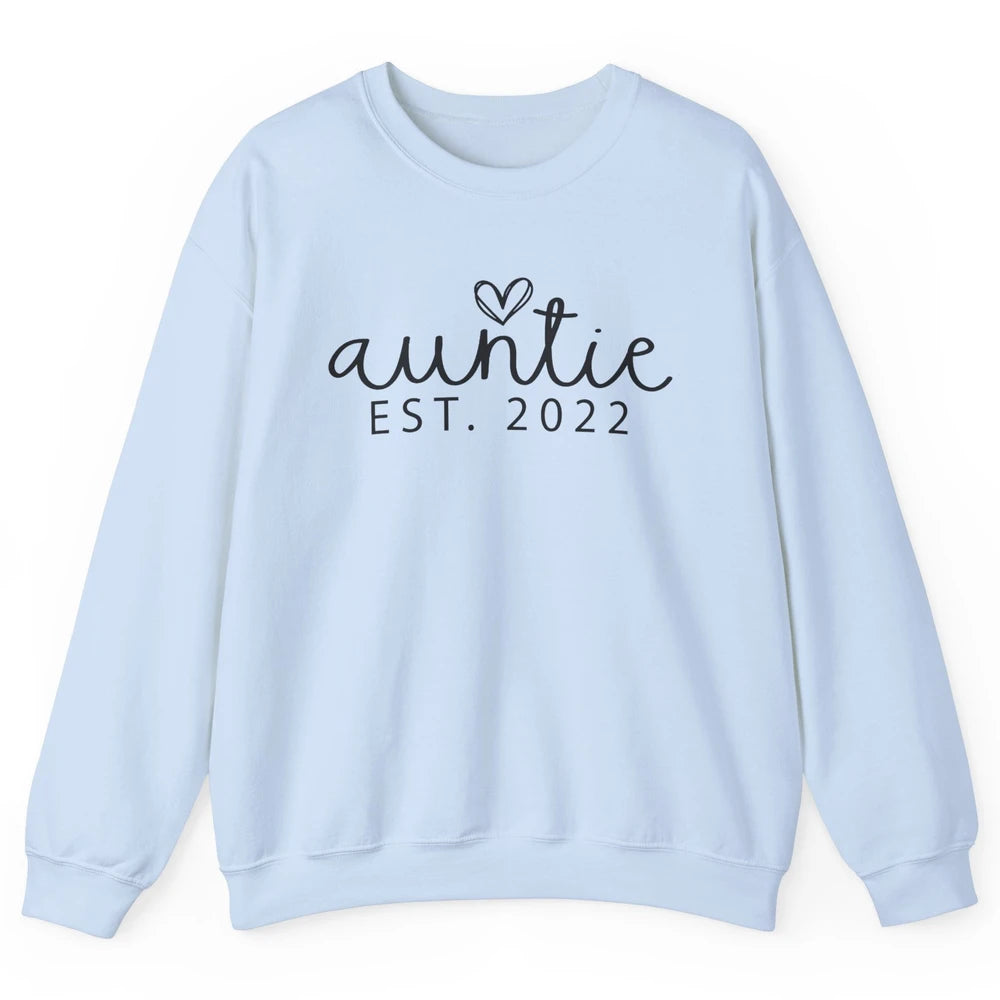 Promoted To Auntie Est 2022 Auntie Sister Pregnancy Reveal Unisex Crewneck Sweatshirt
