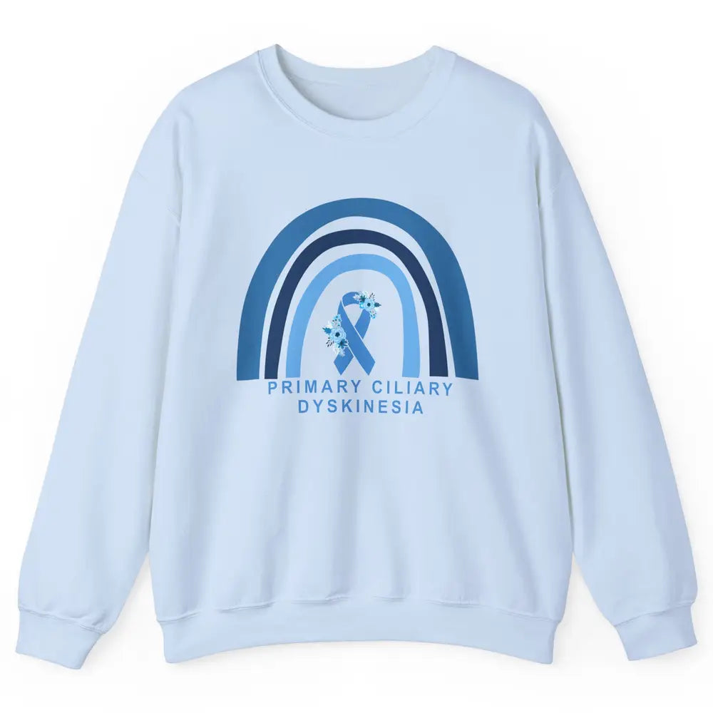 Primary Ciliary Dyskinesia Blue Rainbow Respiratory Diseases Unisex Crewneck Sweatshirt