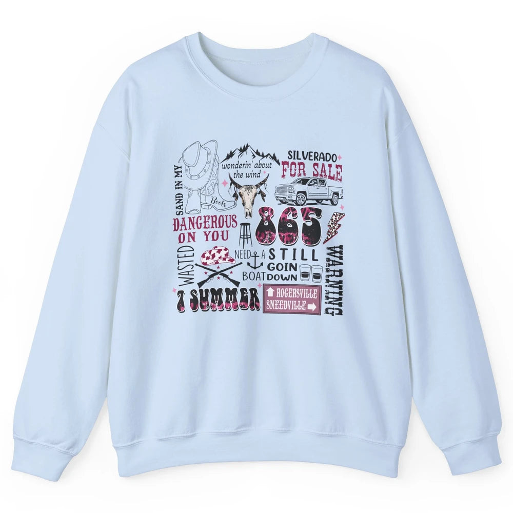 Retro Cowboy Boot Hat Sand In My Boots Western Country Music Unisex Crewneck Sweatshirt