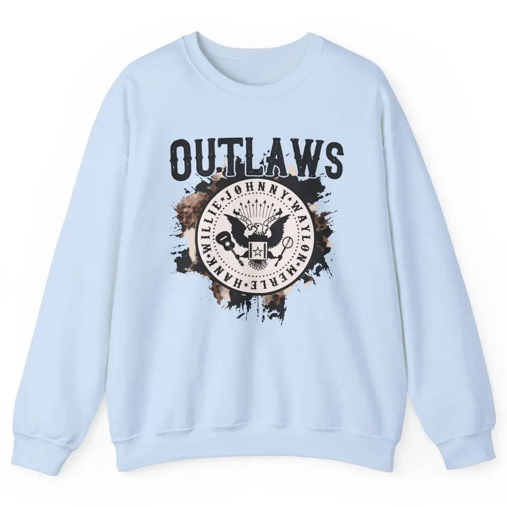 Retro Cowboy Bird Outlaws Western Country Music Cowgirl Unisex Crewneck Sweatshirt