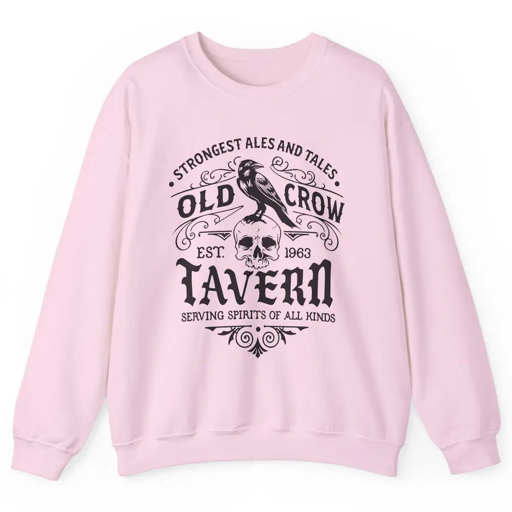 Retro Halloween Black Crow Old Crow Tavern Est 1693 Magic Unisex Crewneck Sweatshirt