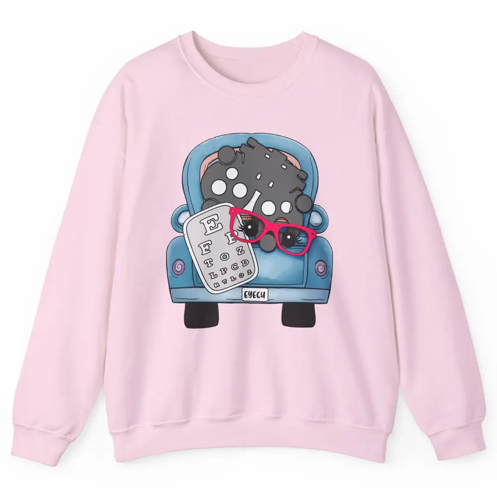 Optometry Ophthalmology Truck Eyechart Glasses Optometrist Unisex Crewneck Sweatshirt