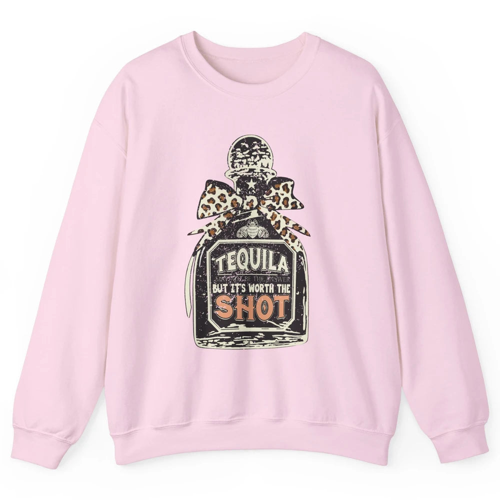 Retro Leopard Tequila May Not Be The Answer Western Country Unisex Crewneck Sweatshirt