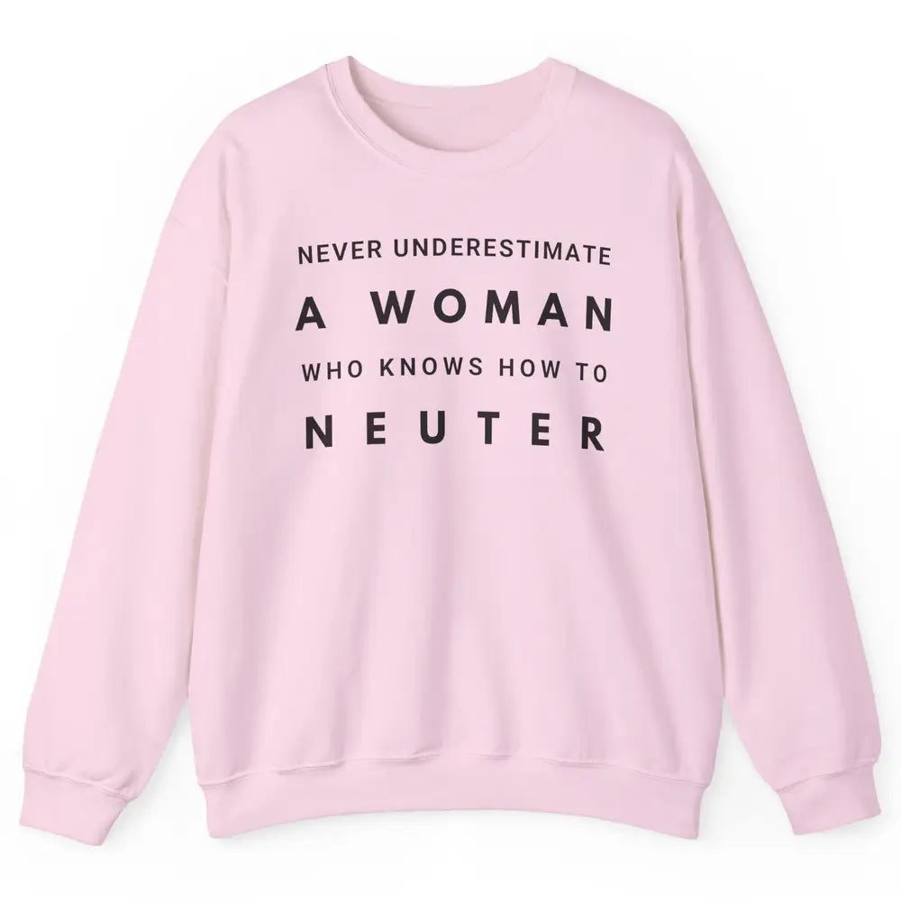 Never Underestimate Women In Vet Med Veterinary Vet Nurse Unisex Crewneck Sweatshirt