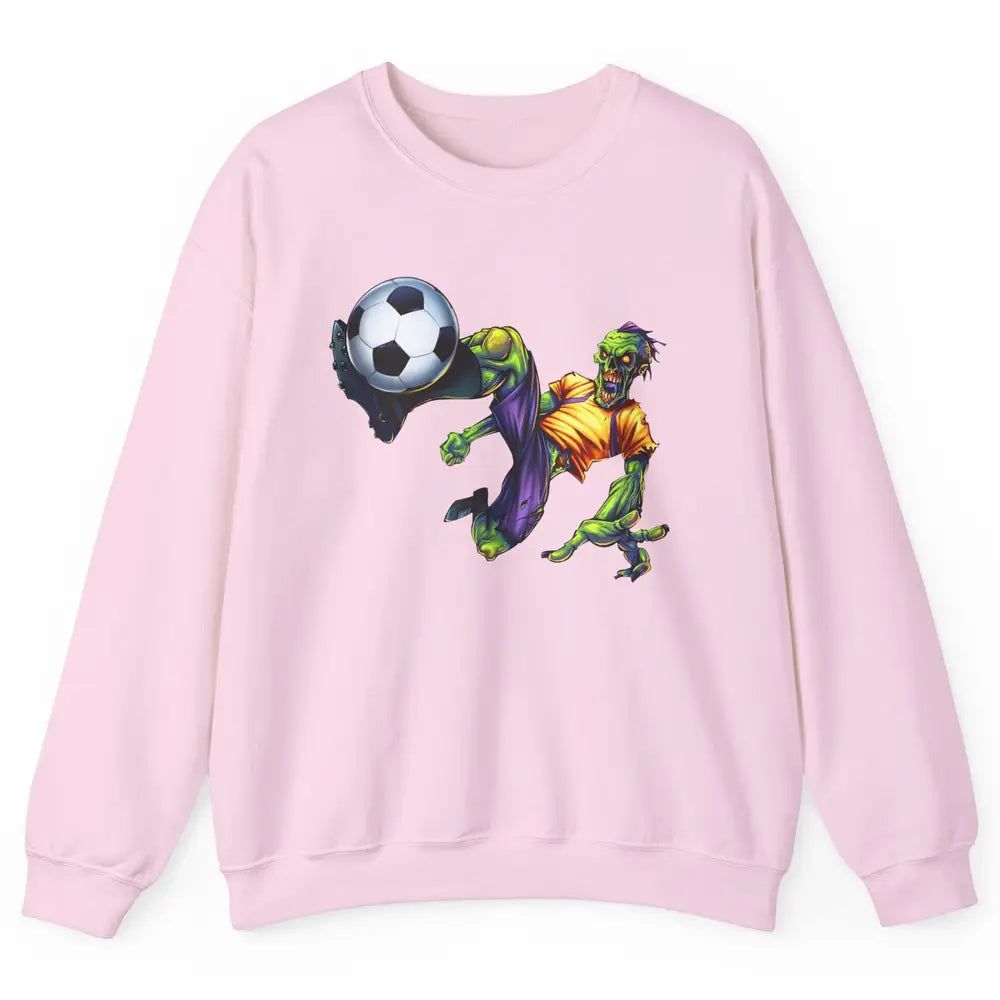 Zombie Soccer Striker Halloween Soccer Player Costume Gift Unisex Crewneck Sweatshirt