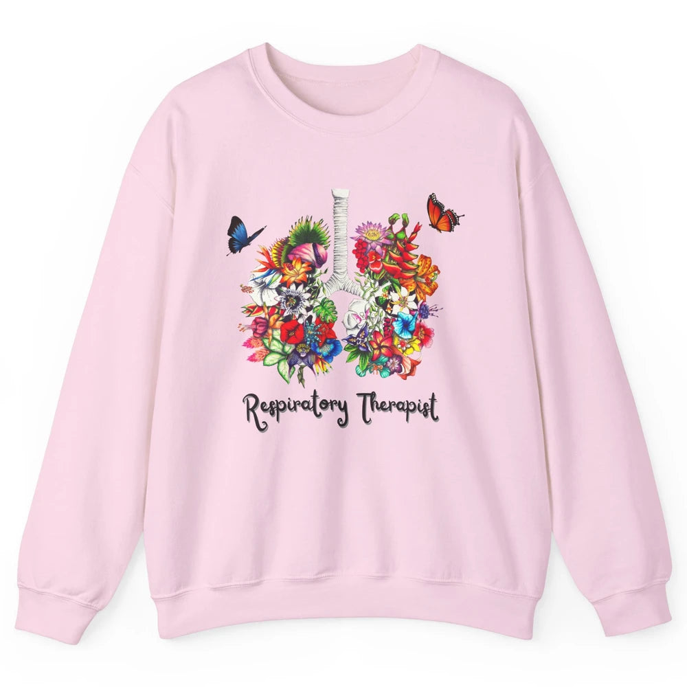 Respiratory Therapy Floral Lung Respiratory Therapist Gift Unisex Crewneck Sweatshirt
