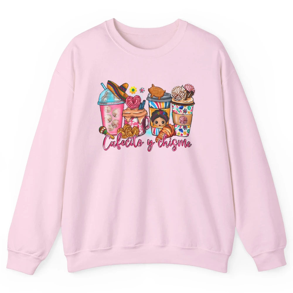 Mexican Drink Coffee Cafecito y Chisme Cinco de Mayo Fiesta Unisex Crewneck Sweatshirt