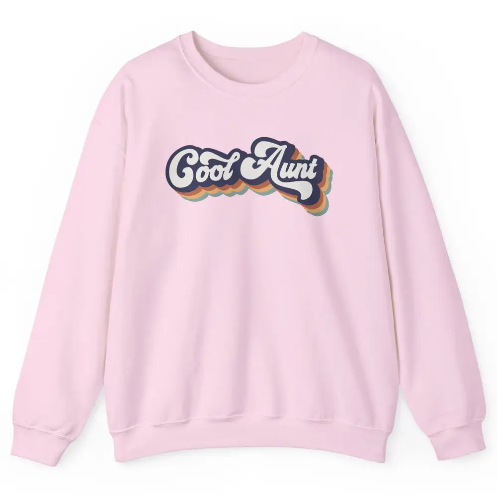 Retro Cool Aunt Vintage Cute Auntie Life Half Mom Boho Aunty Unisex Crewneck Sweatshirt