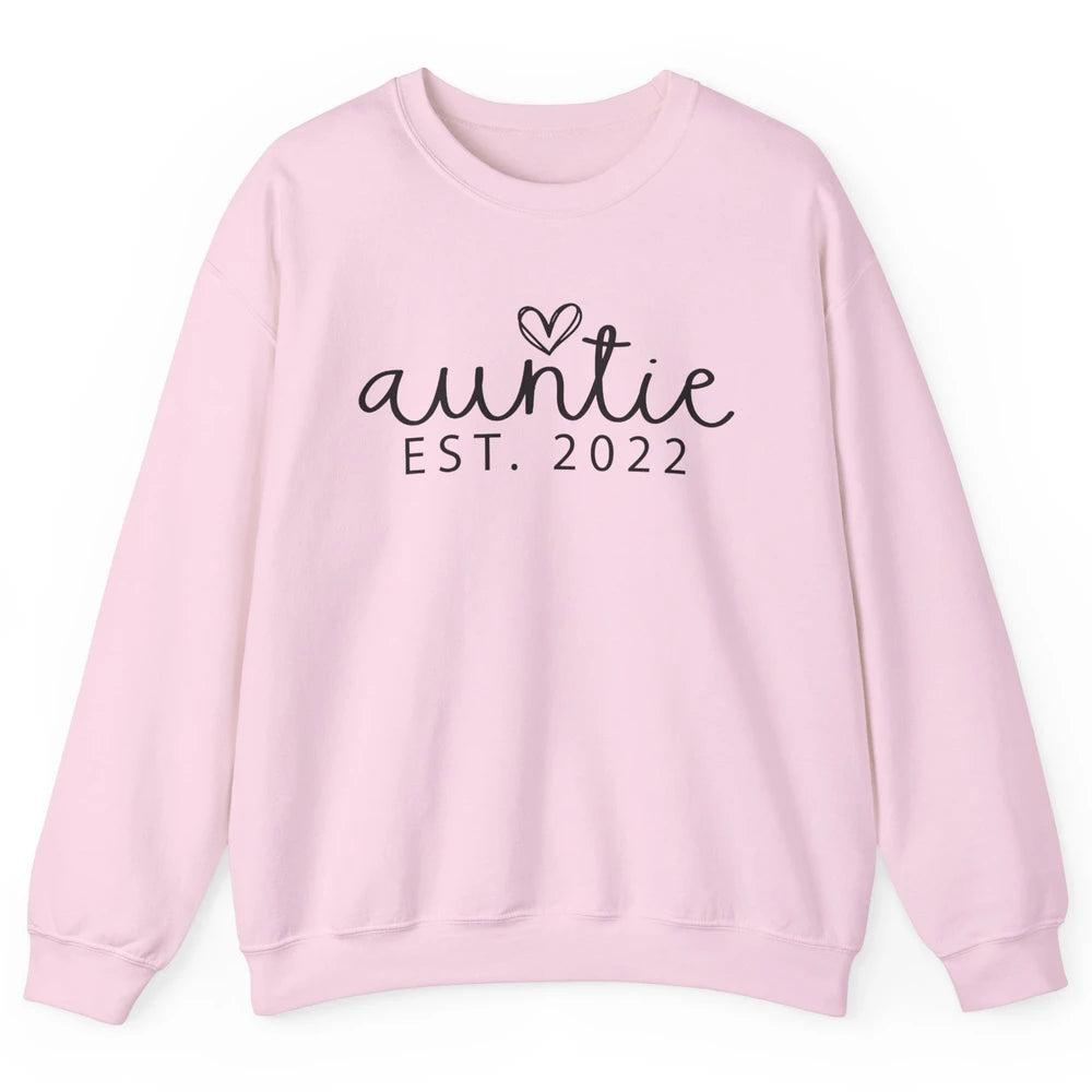 Promoted To Auntie Est 2022 Auntie Sister Pregnancy Reveal Unisex Crewneck Sweatshirt