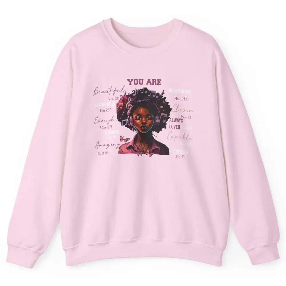 Black Girl Christian God Says I Am Bible Verse Religious Unisex Crewneck Sweatshirt
