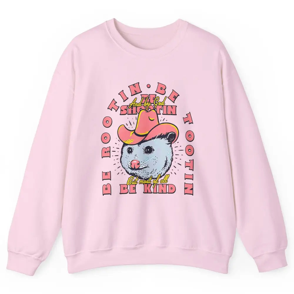 Opossum Be Rootin Tootin Funny Raccoon Street Wild Animal Unisex Crewneck Sweatshirt