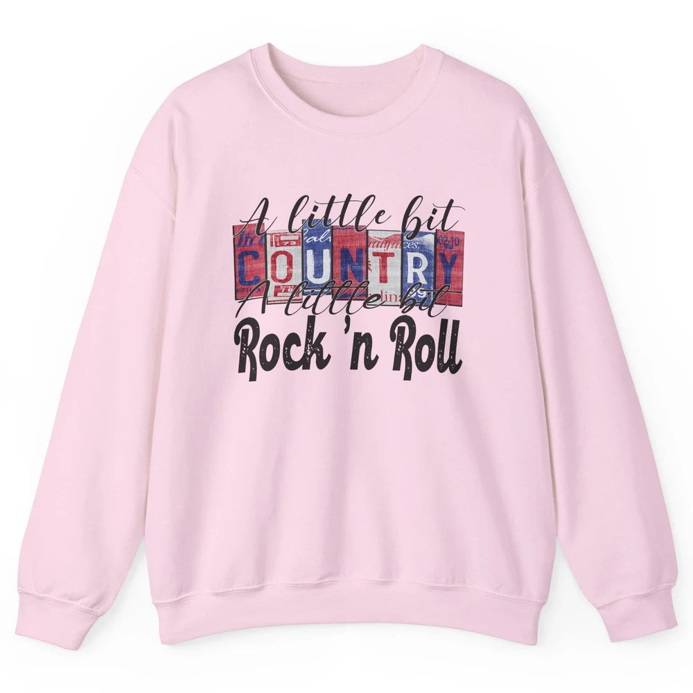 Retro A Little Bit Country A Little Bit Rock n Roll Western Unisex Crewneck Sweatshirt