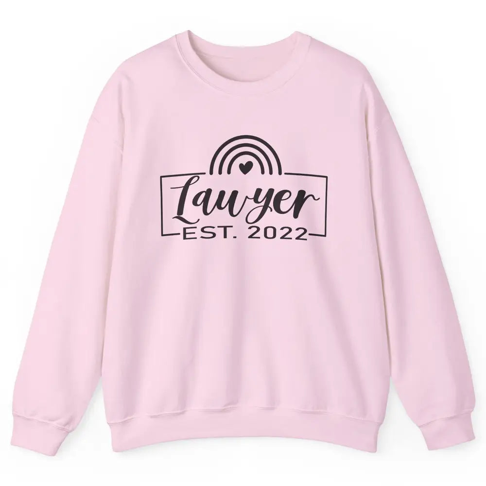 Rainbow Lawyer Est 2022 Law School Graduate Future Attorney Unisex Crewneck Sweatshirt
