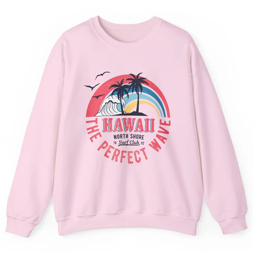 Retro Hawaii North Shore Surf Club Beach Palms Vintage 1980s Unisex Crewneck Sweatshirt