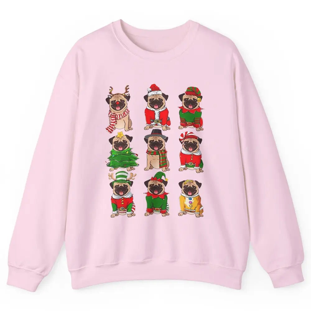 Pug Collection Christmas Santa Pug Dog Christmas Pugmas Unisex Crewneck Sweatshirt