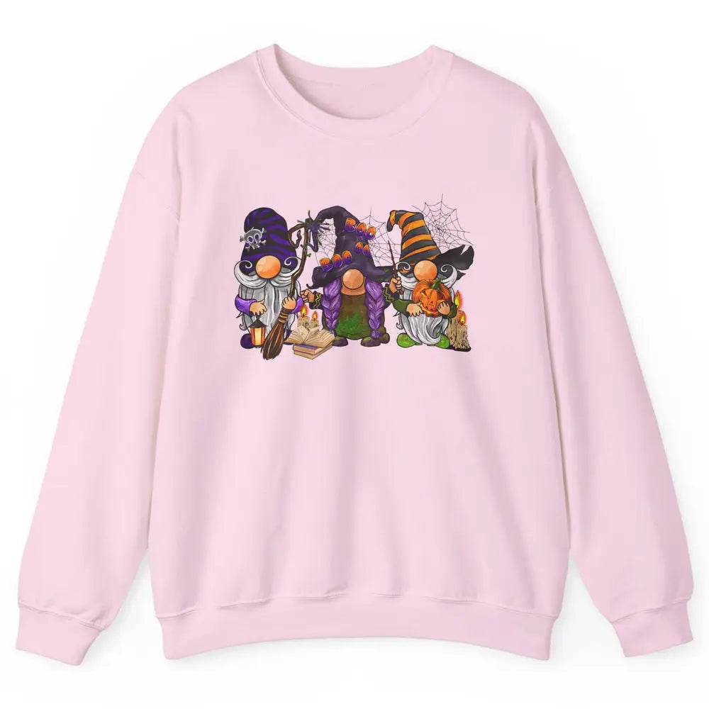 Retro Gnomes Witch Halloween Witchy Gnomies Horror Hallows Unisex Crewneck Sweatshirt