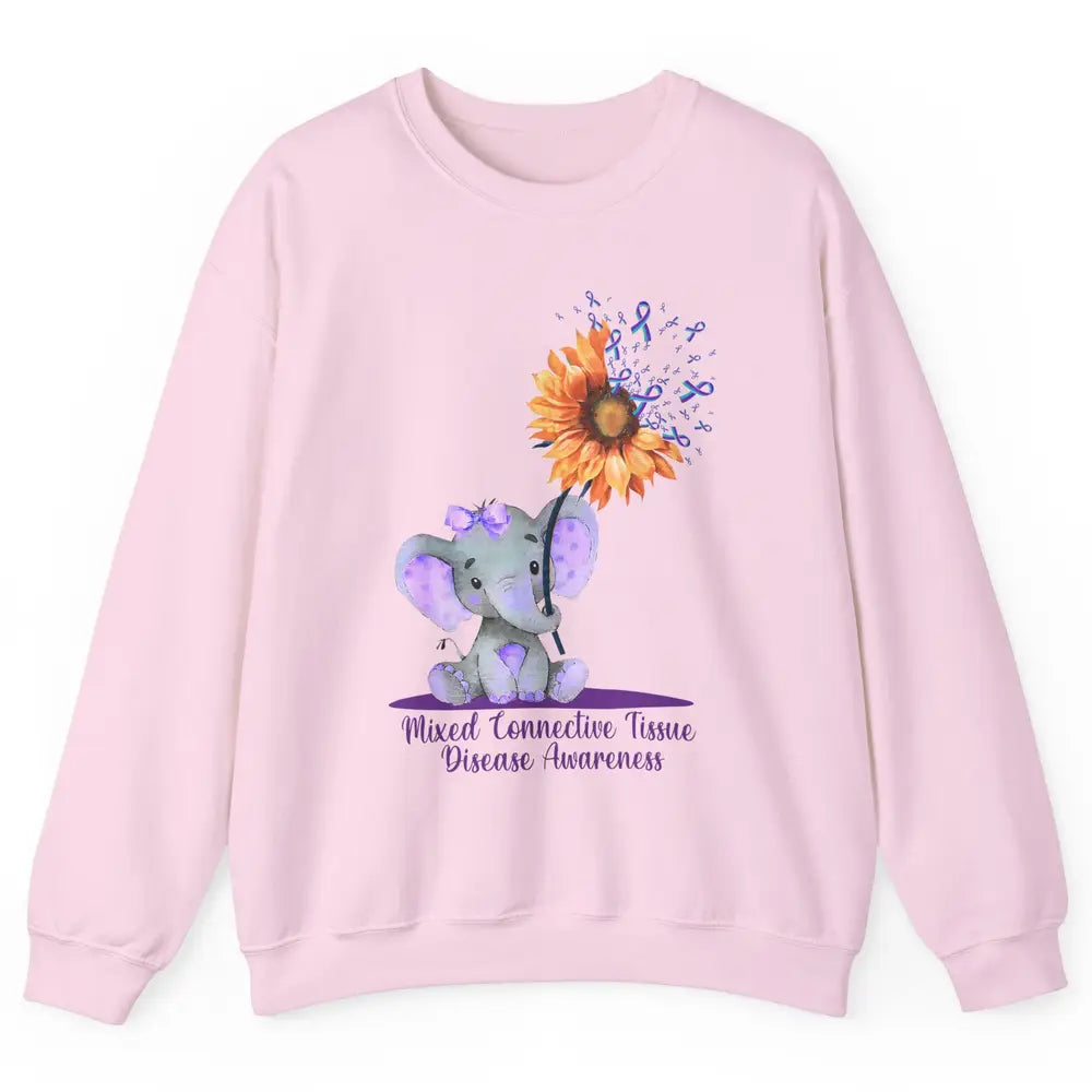 Mixed Connective Tissue Disease Baby Elephant Sunflower Unisex Crewneck Sweatshirt