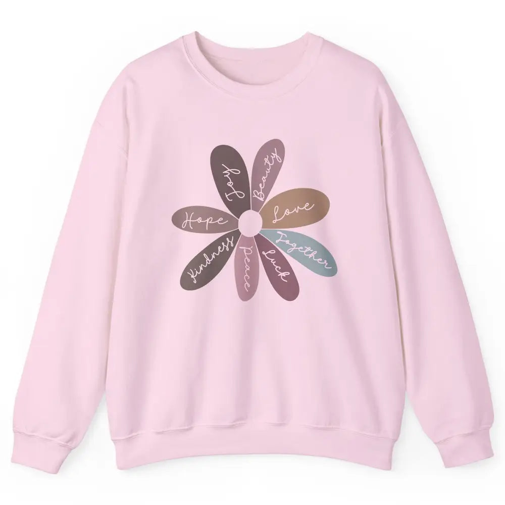 Retro Christian Daisy Flower Bible Verse Faith Inspirational Unisex Crewneck Sweatshirt