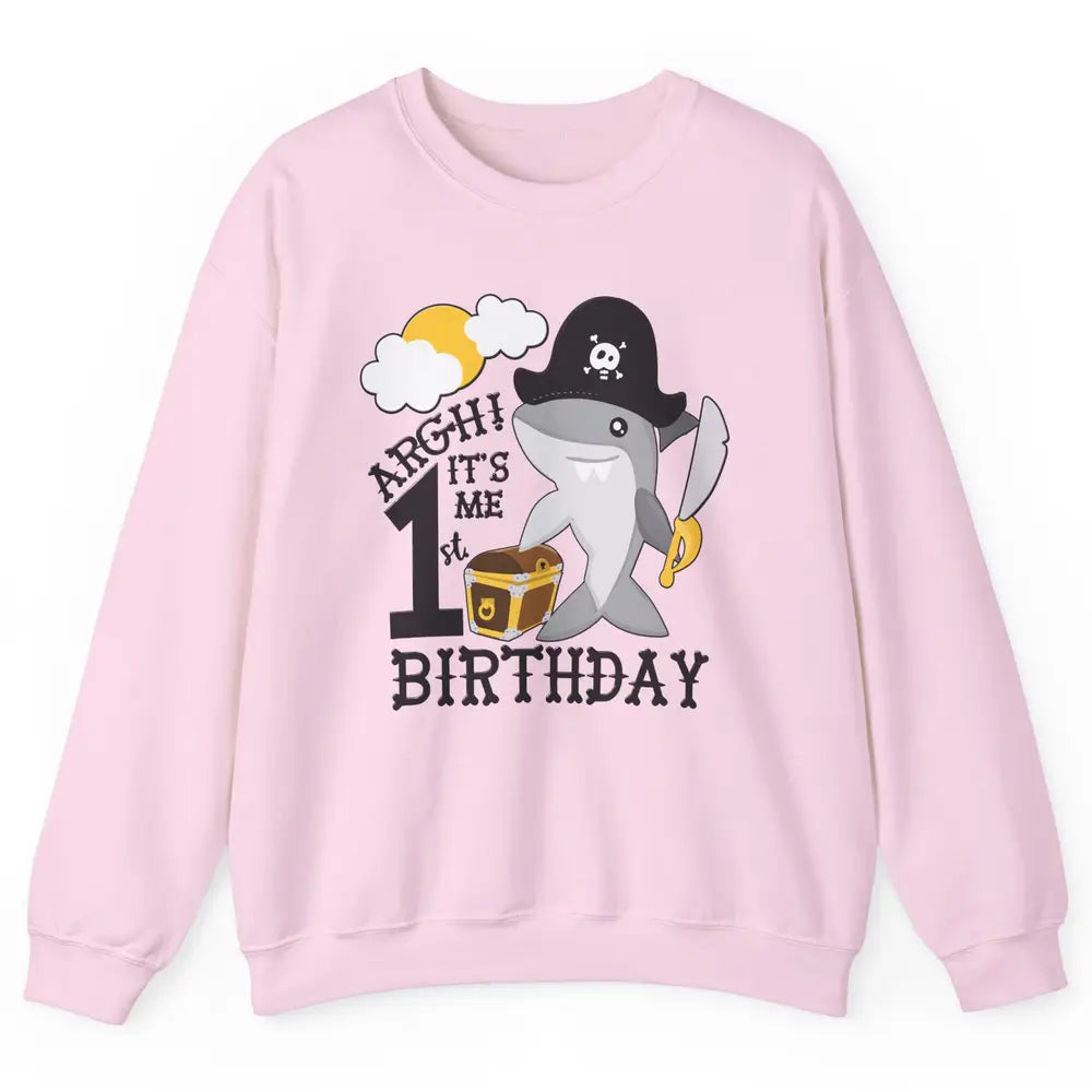 Pirate Shark 1st Birthday Party 1st Birthday Boy Girl Gift Unisex Crewneck Sweatshirt