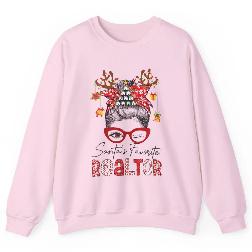 Merry Christmas Xmas Santa Messy Hair Realtor Real Estate Unisex Crewneck Sweatshirt