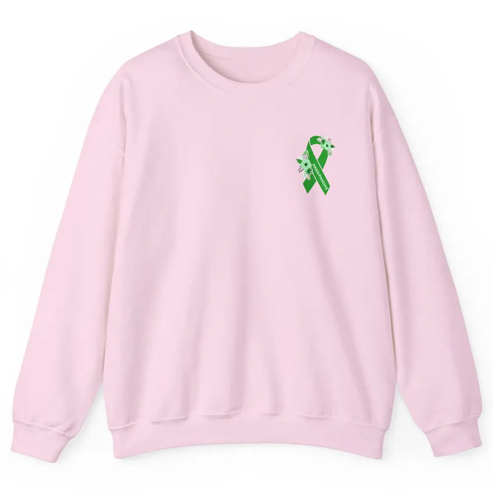 PANS/PANDAS Awareness Floral Green Ribbon Pans Disease Unisex Crewneck Sweatshirt