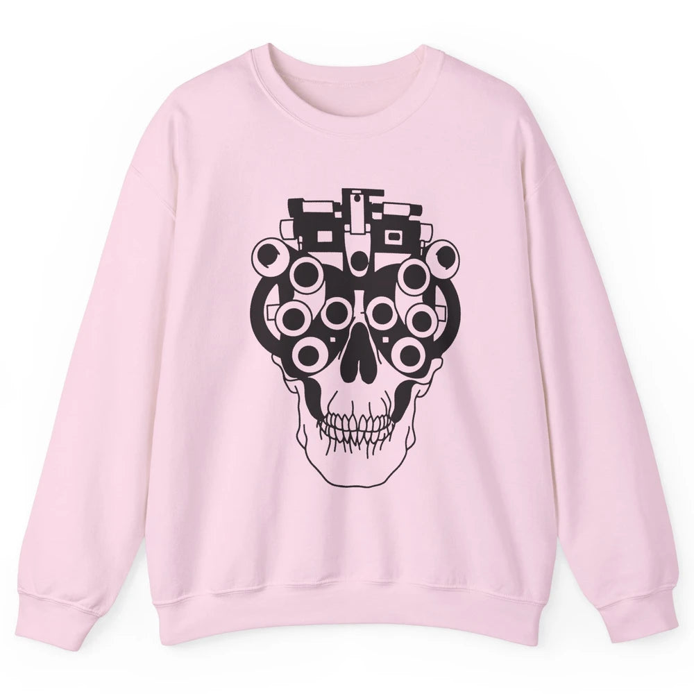 Phoropter Skeleton Optometrist Optician Halloween Optometry Unisex Crewneck Sweatshirt