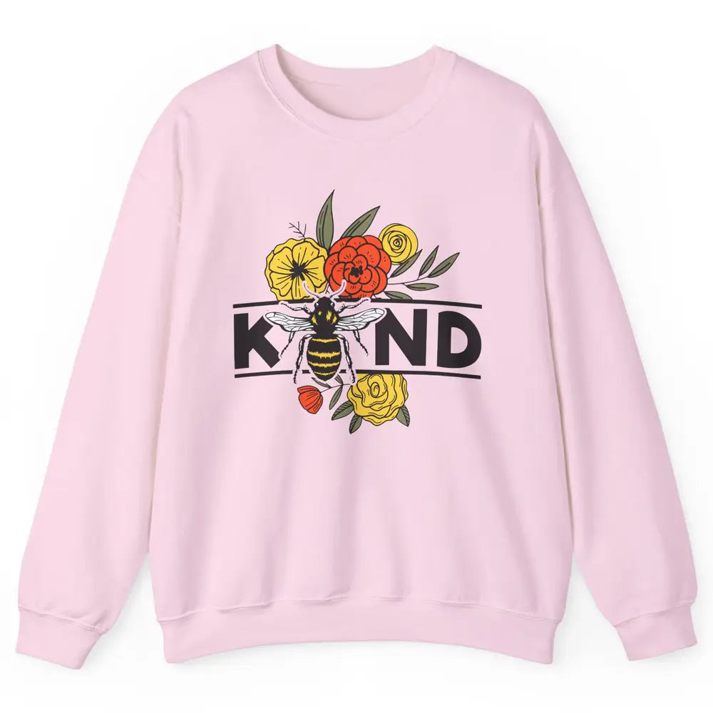 Retro Be Kind Leopard Rainbow Boho Love Mental Health Matter Unisex Crewneck Sweatshirt