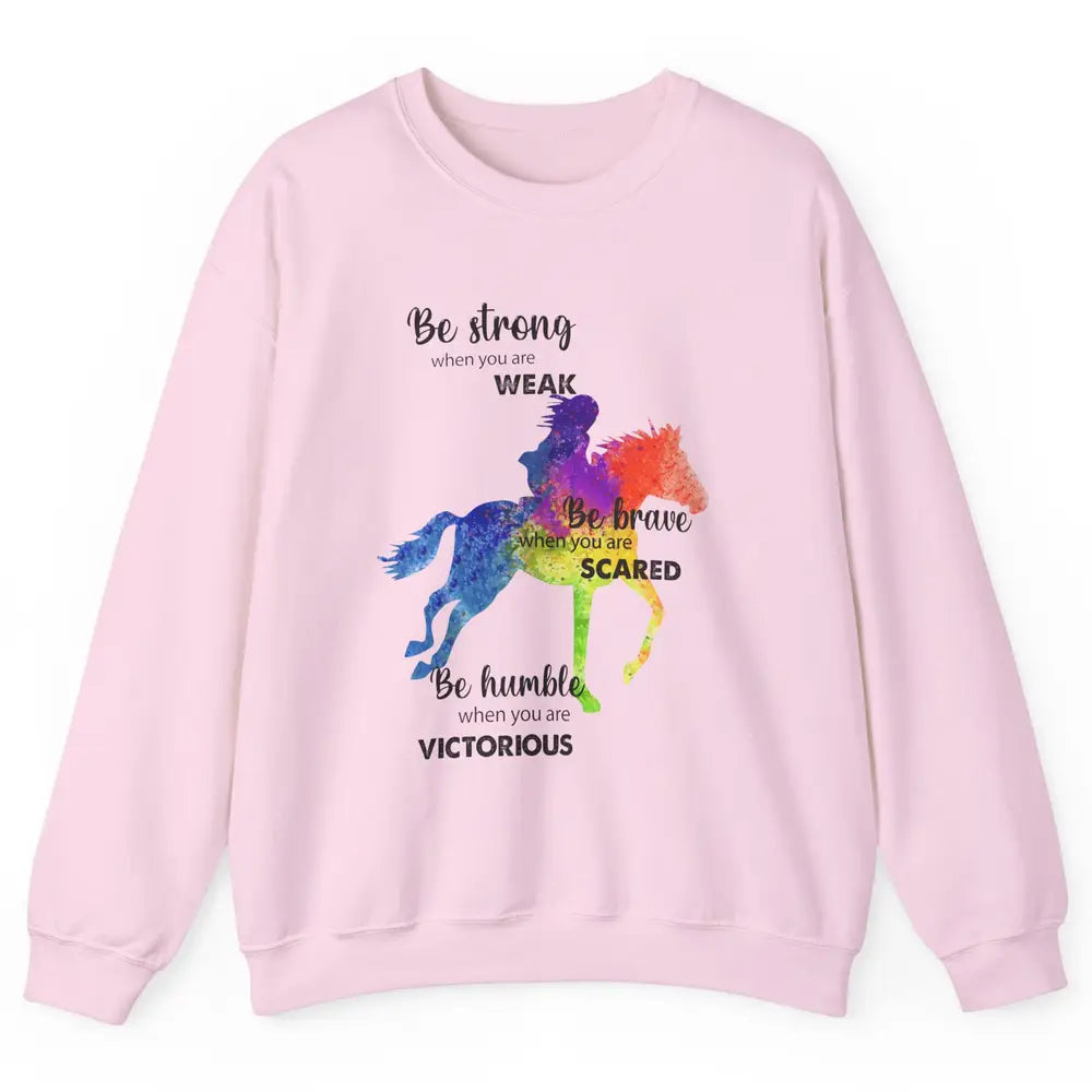 Retro Cowgirl Be Strong When You're Weak Western Country Unisex Crewneck Sweatshirt