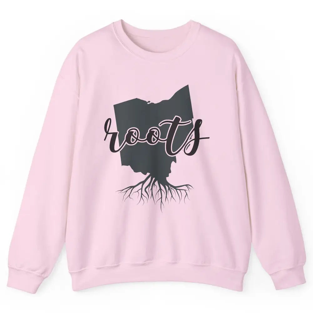 Ohio Map Blame It All On My Roots Ohio Native Pride Unisex Crewneck Sweatshirt