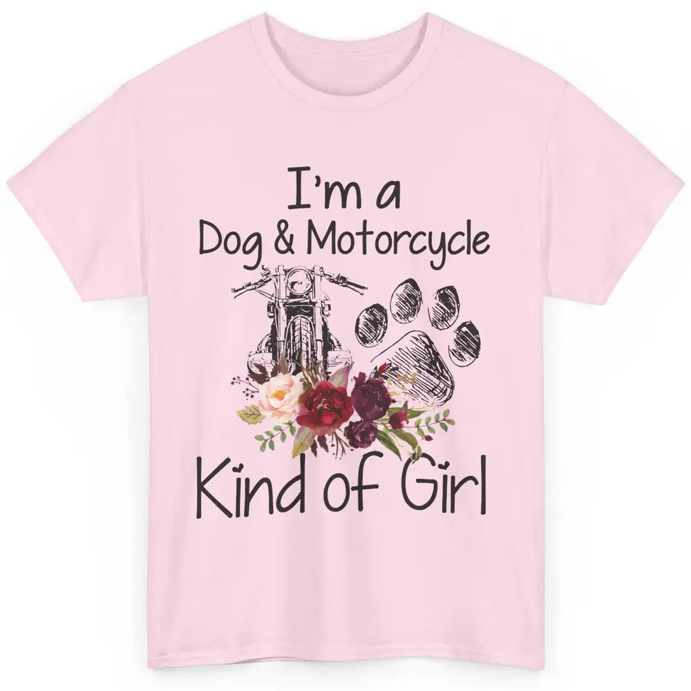 Retro Floral Motorbike I'm Dog Motorcycle Kinda Girl Dog Mom Classic Unisex T-Shirt