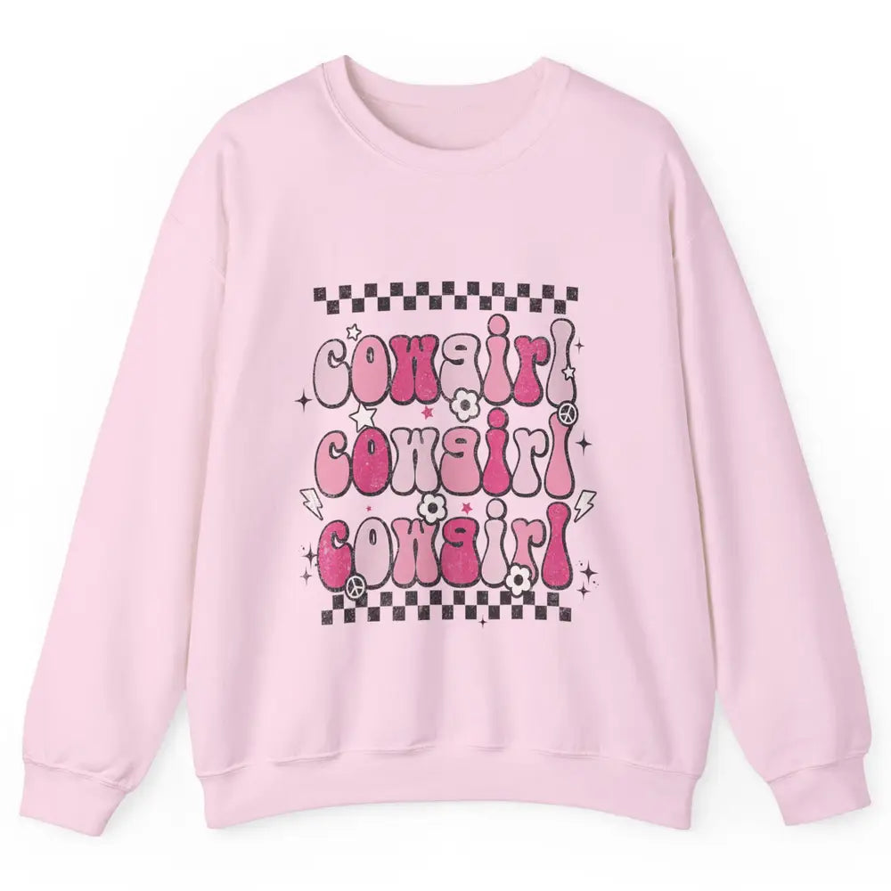 Retro Cowgirl Boho Rodeo Howdy Cowboy Texas Western Country Unisex Crewneck Sweatshirt