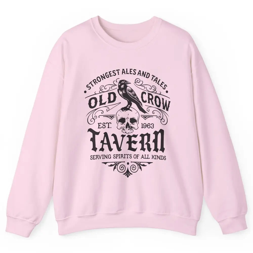 Old Crow Farmhouse Tavern Serving Spirit All Kinds Halloween Unisex Crewneck Sweatshirt