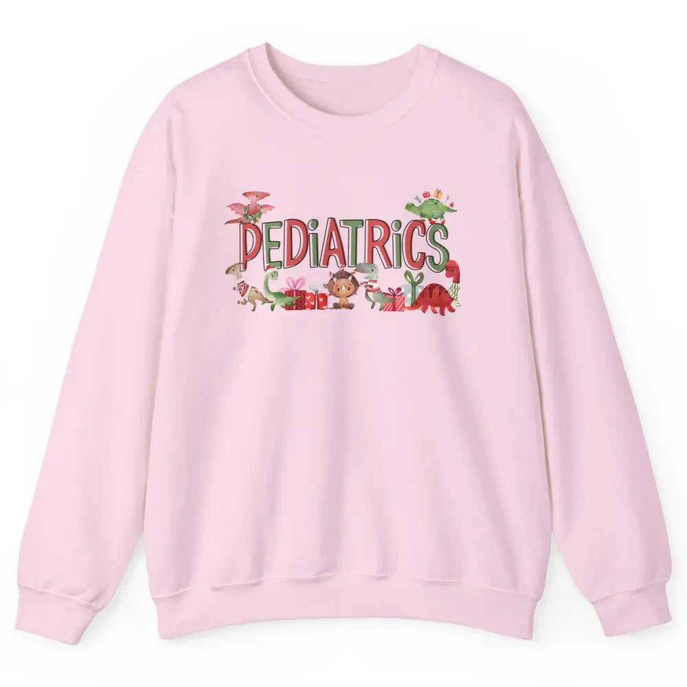 Pediatrics Christmas PEDS Nurse Dinosaur Xmas Physical Nurse Unisex Crewneck Sweatshirt