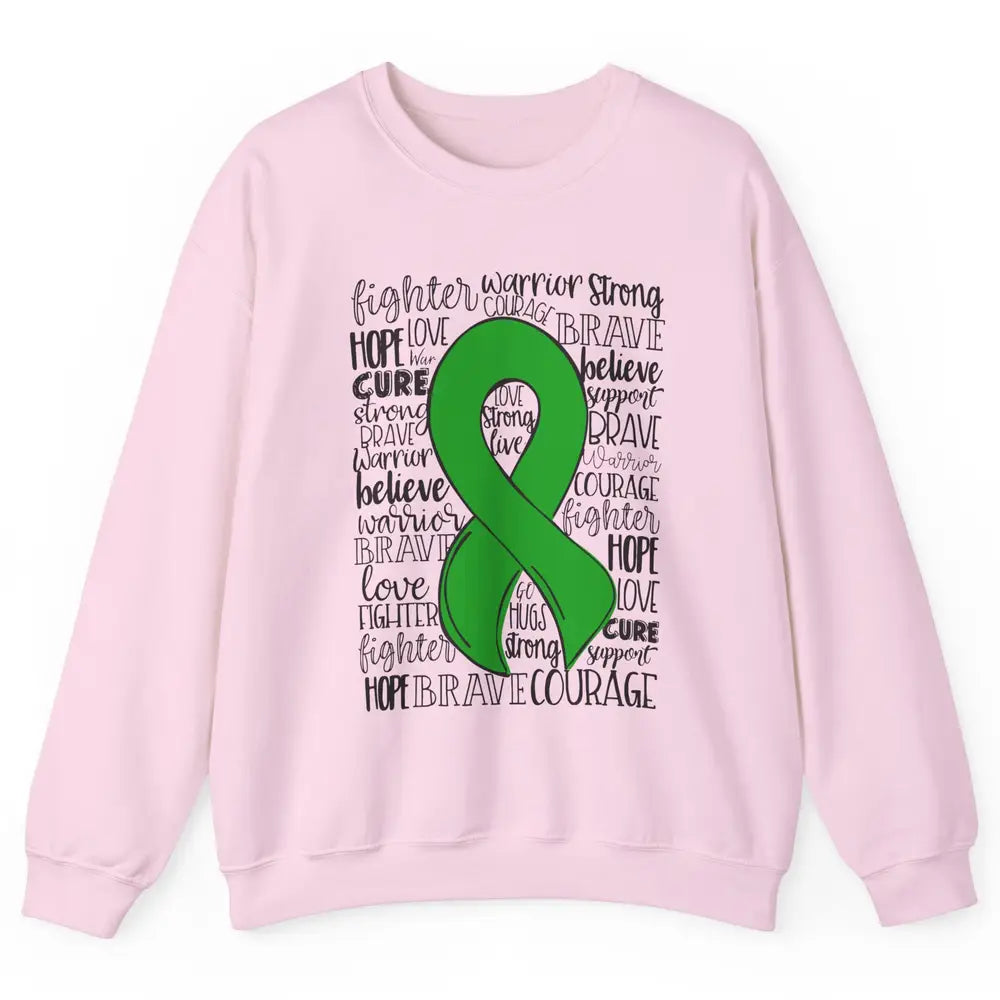 PANS/PANDAS Awareness Floral Green Ribbon Hope Love Cure Unisex Crewneck Sweatshirt