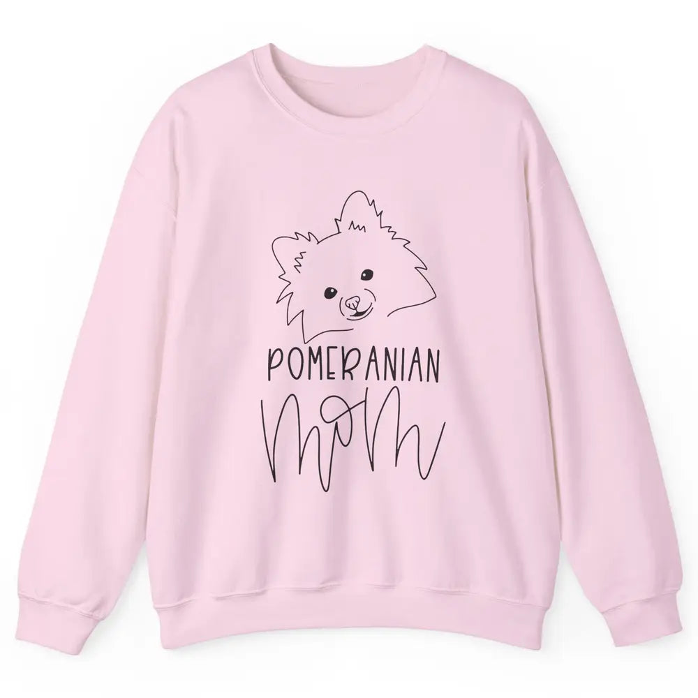 Pomeranian Mom Hand Drawing Pomeranian Mom Dog Lady Gift Unisex Crewneck Sweatshirt