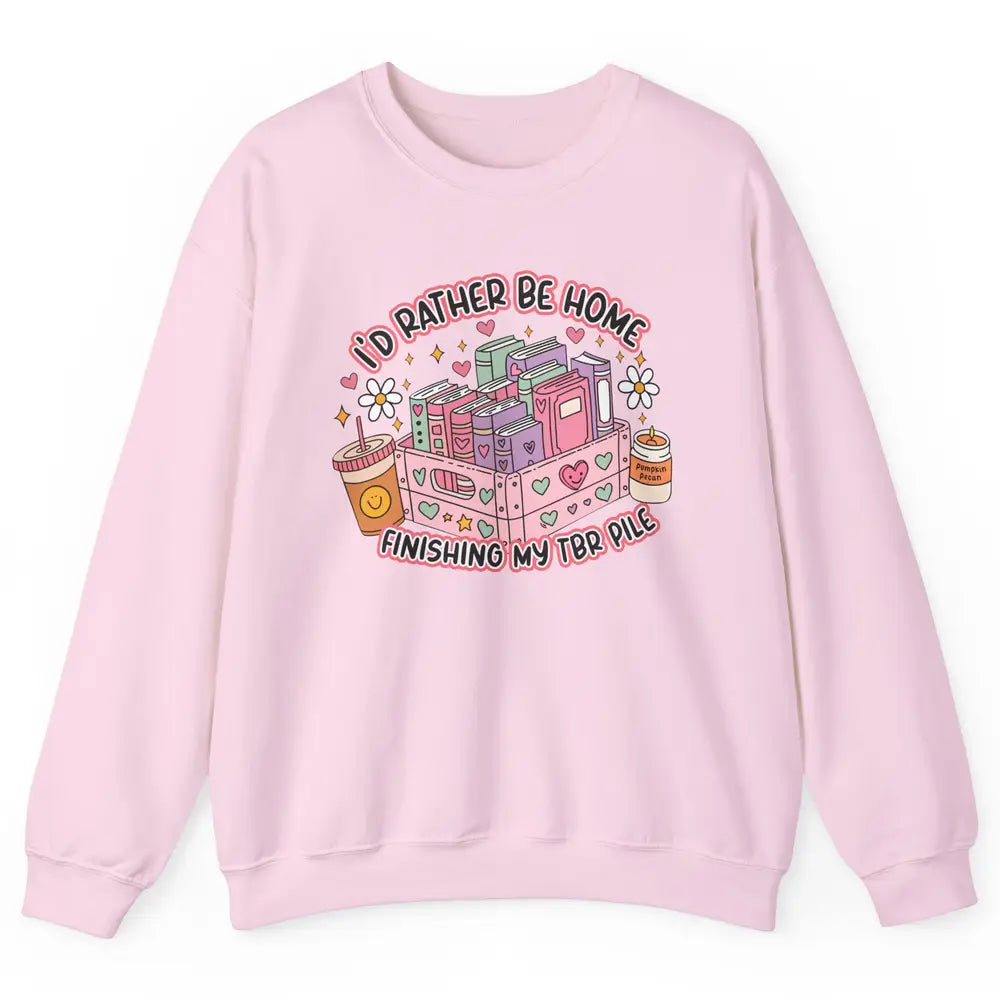 Retro Groovy TBR Book Readers Be Home Finishing My TBR Pile Unisex Crewneck Sweatshirt