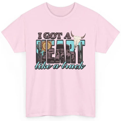 Retro Desert Bull Skull I Got A Heart Like A Truck Western Classic Unisex T-Shirt