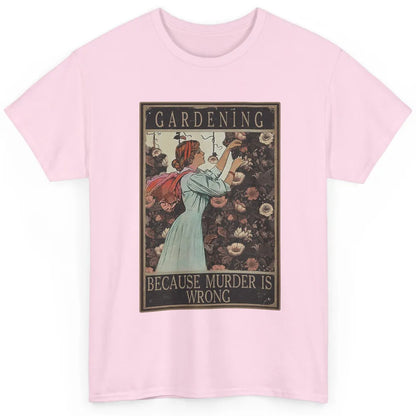 Retro Plant Mom Gardening Because Murder Is Wrong Gardener Classic Unisex T-Shirt