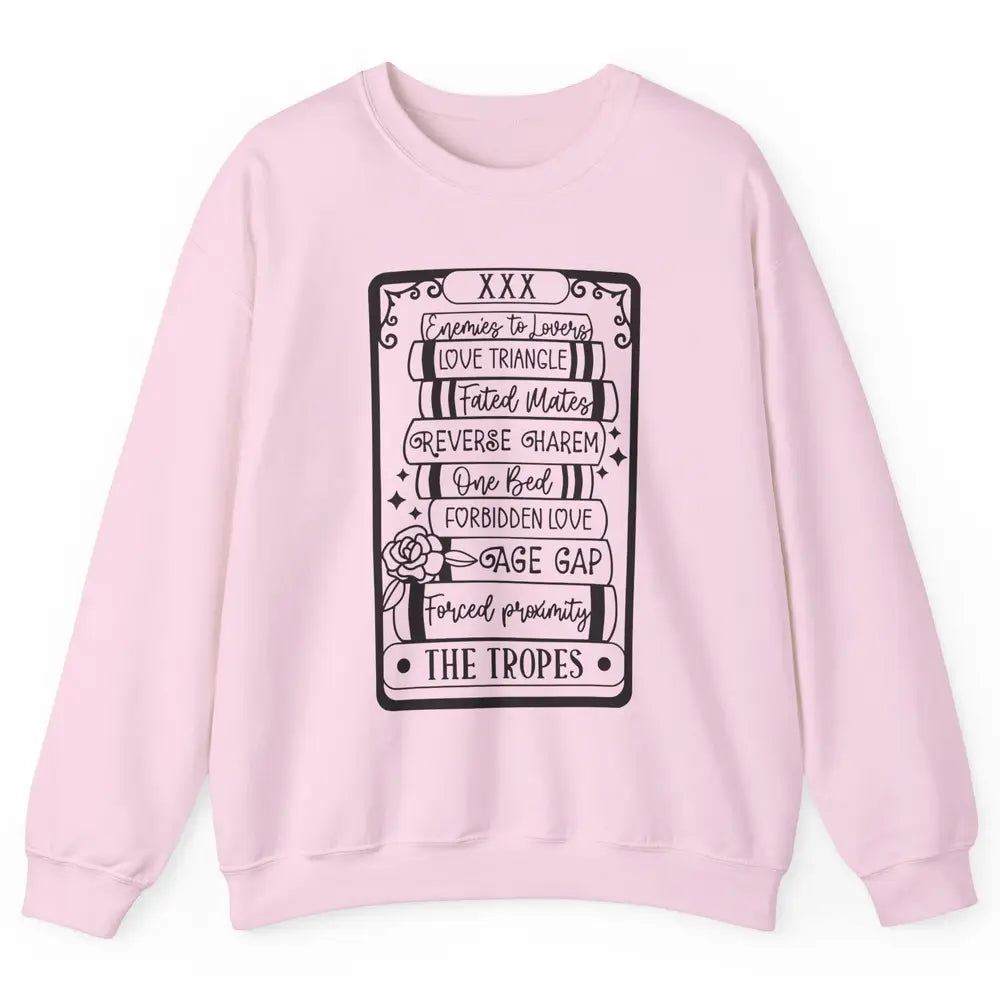 Retro Book Tropes The Tropes Tarot Card Halloween Readers Unisex Crewneck Sweatshirt