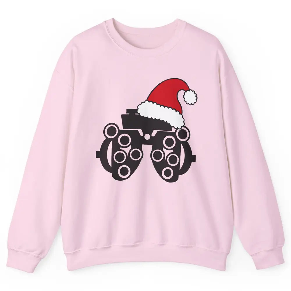 Phoropter Santa Hat Optometrist Christmas Ophthalmic Tech Unisex Crewneck Sweatshirt