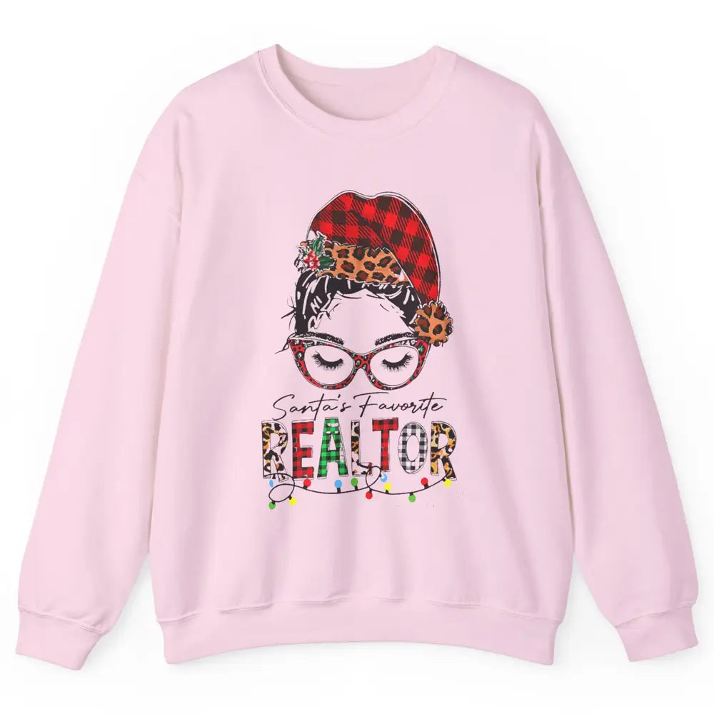 Merry Christmas Xmas Santa Messy Hair Realtor Real Estate Unisex Crewneck Sweatshirt