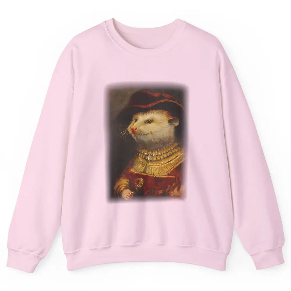Retro Noble Opossum Young Gallant Western Opossum Art Unisex Crewneck Sweatshirt