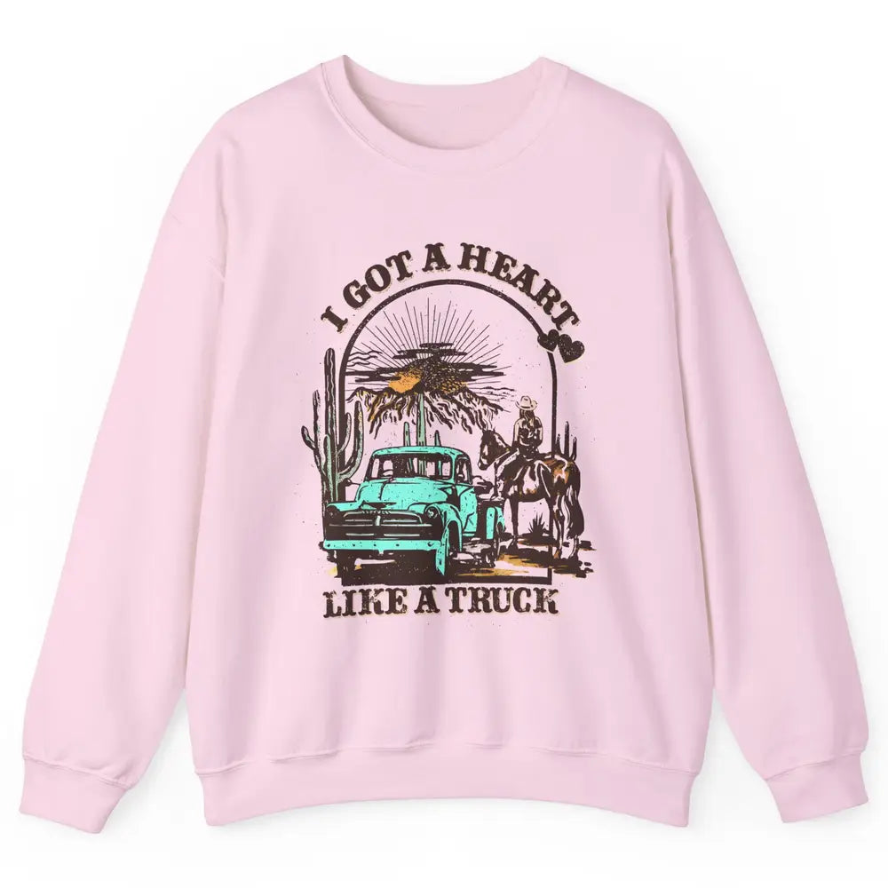 Retro Cowgirl Riding Horse I Got A Heart Western Country Unisex Crewneck Sweatshirt