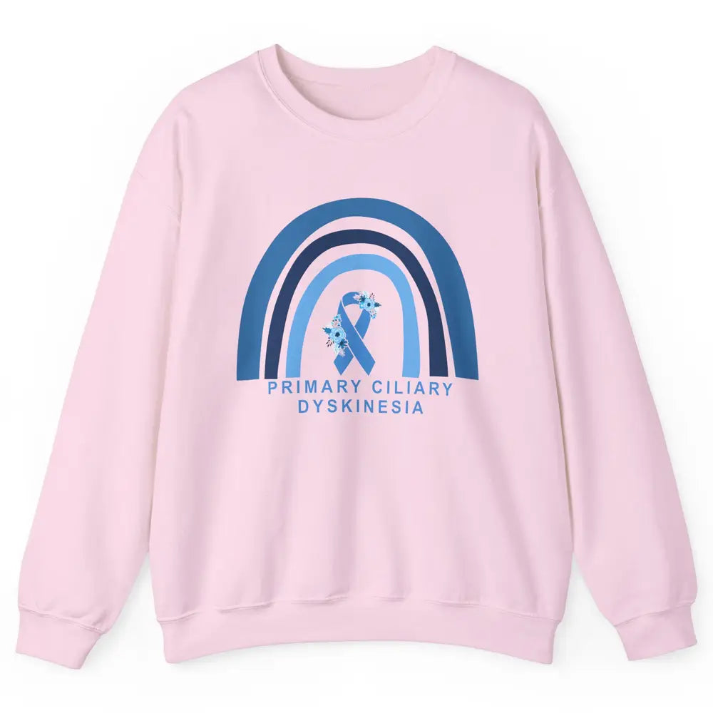 Primary Ciliary Dyskinesia Blue Rainbow Respiratory Diseases Unisex Crewneck Sweatshirt