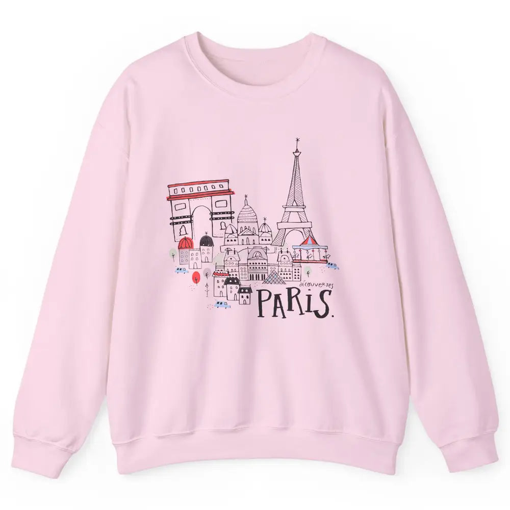 Paris Eiffel Tower Travel France Gift Paris Skyline Unisex Crewneck Sweatshirt