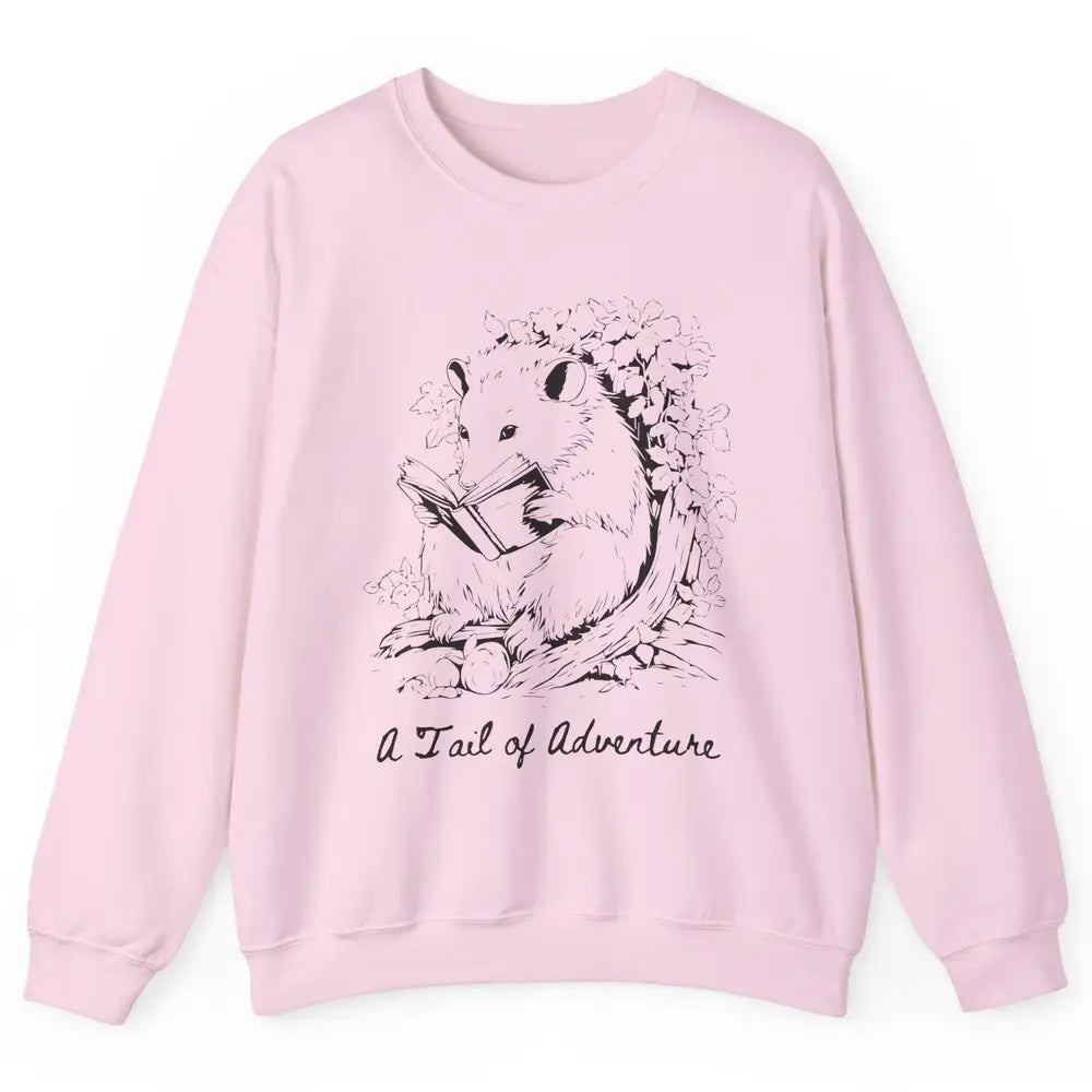 Opossum Reading Books Cute Possum Cat Lovers Team Trash Unisex Crewneck Sweatshirt