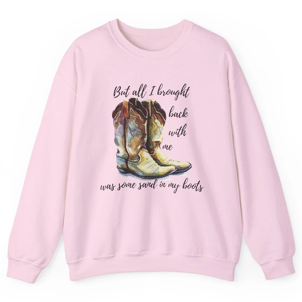Retro Leopard Sand In My Boot Western Country Cowgirl Cowboy Unisex Crewneck Sweatshirt