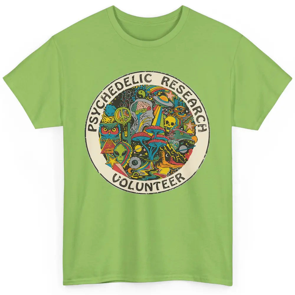 Retro Design Research Volunteer Psychedelic Mushroom Vintage Classic Unisex T-Shirt