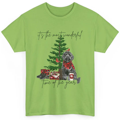 Black Golden Labradoodle Christmas Tree Most Wonderful Time Classic Unisex T-Shirt